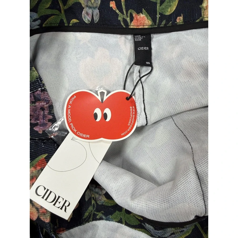 Cider Women Floral Corduroy Overalls Multi Color Wide Leg corduroy Size 1XL NWT - Picture 9 of 10